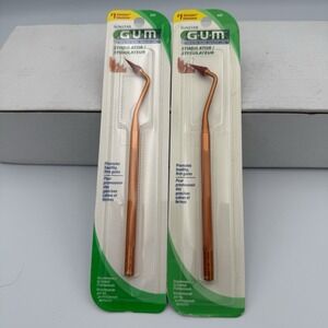 Sunstar GUM Stimulator Permanent Handle with Rubber Tip Massager #600 Set Of‎ 2